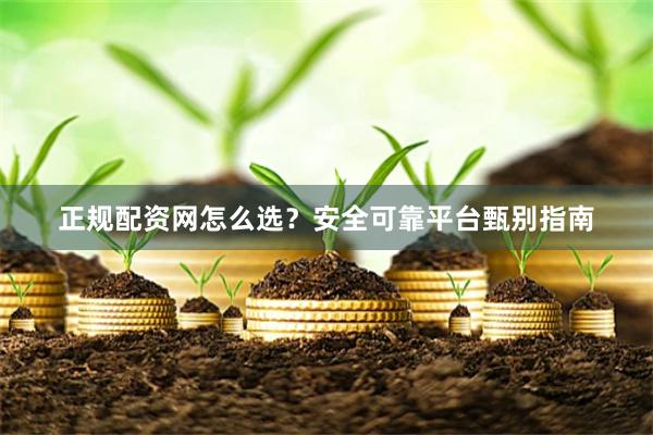 正规配资网怎么选？安全可靠平台甄别指南